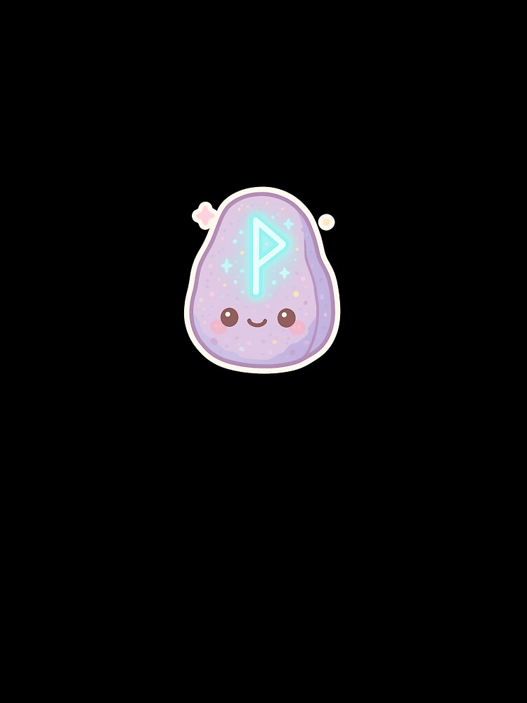 Kawaii Runestone Sticker – Magical Rune Charm by ClipVictuumArts