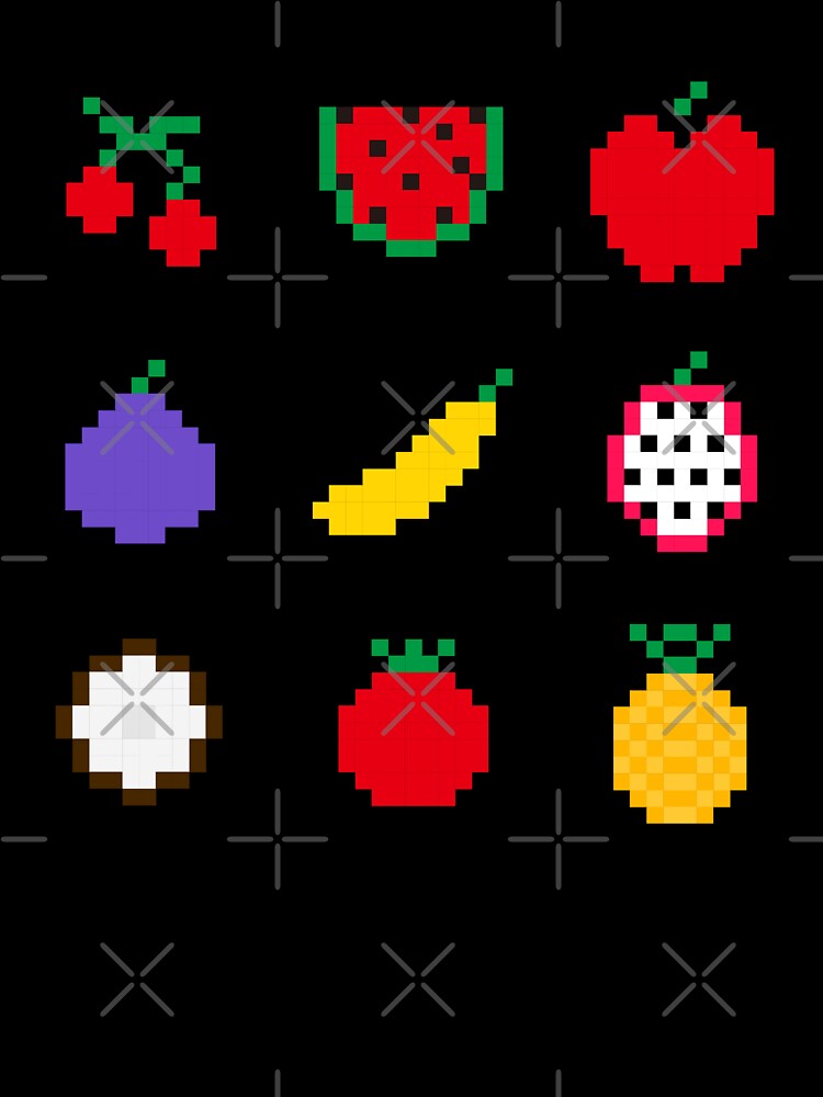Pixel art fruit pattern by Gabriele Marcucci