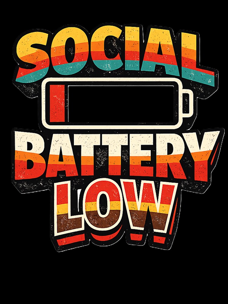 Social Battery Low Funny Introvert Humor Shirt by EventDrop