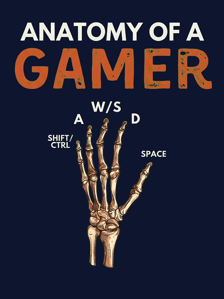 Anatomy of A Gamer, Funny Gamer Gifts, Gift For Gamer, Gaming Gifts For Boys, Gamer Gift for Him, Gamer T-Shirt, Game Lover Unisex Shirt T-Shirt by OlyvieArt