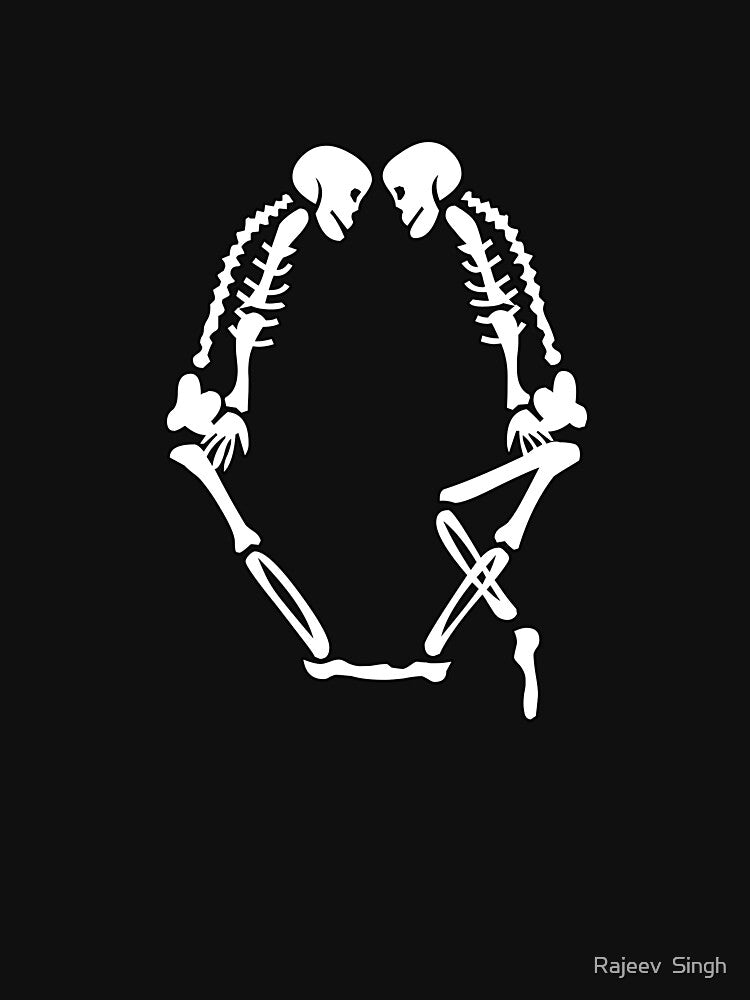 Skulls doing yoga initial monogram Q by Rajeev Singh