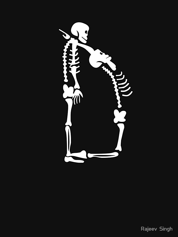Skulls doing yoga initial monogram D by Rajeev Singh