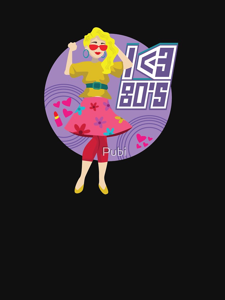I Love 80s Eighties Fancy Dress Theme Party Gift by Pubi