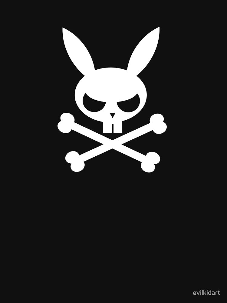 Deathbunny: Bunny skull and crossbones by evilkidart
