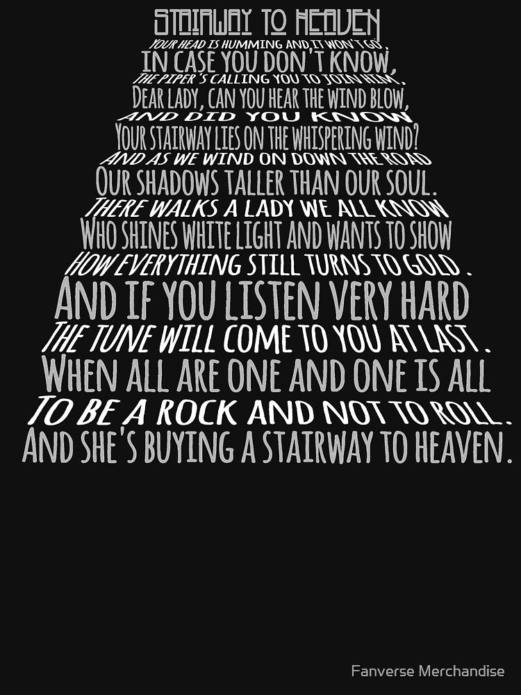 Stairway Typography by Fanverse Merchandise