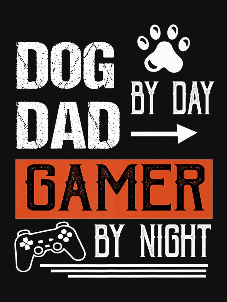 Mens Dog Dad By Day Gamer By Night Fathers Day Gamer Dad Premium by miriamee