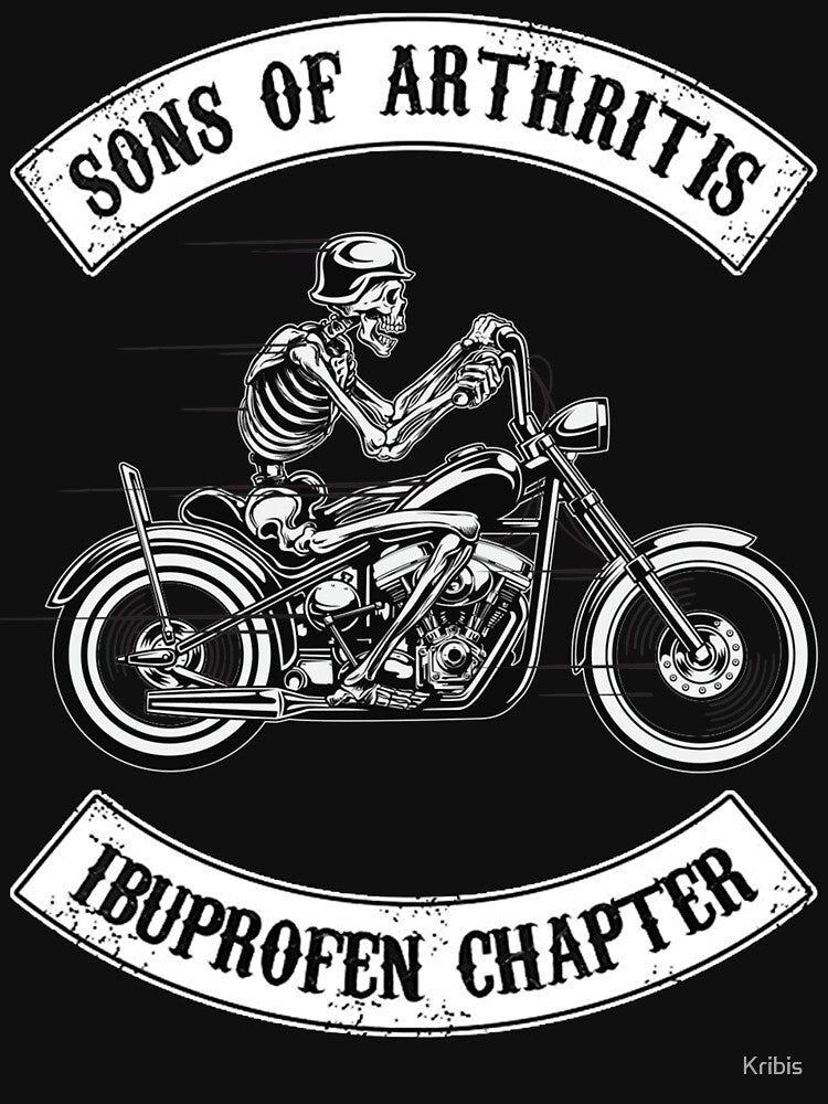 Sons Of Arthritis Ibuprofen Chapter Funny Biker Skull by Kribis