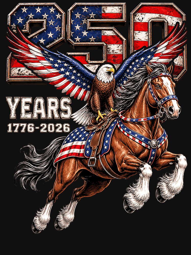 USA 250th Anniversary Bald Eagle & Clydesdale Horse by schoolofbullies