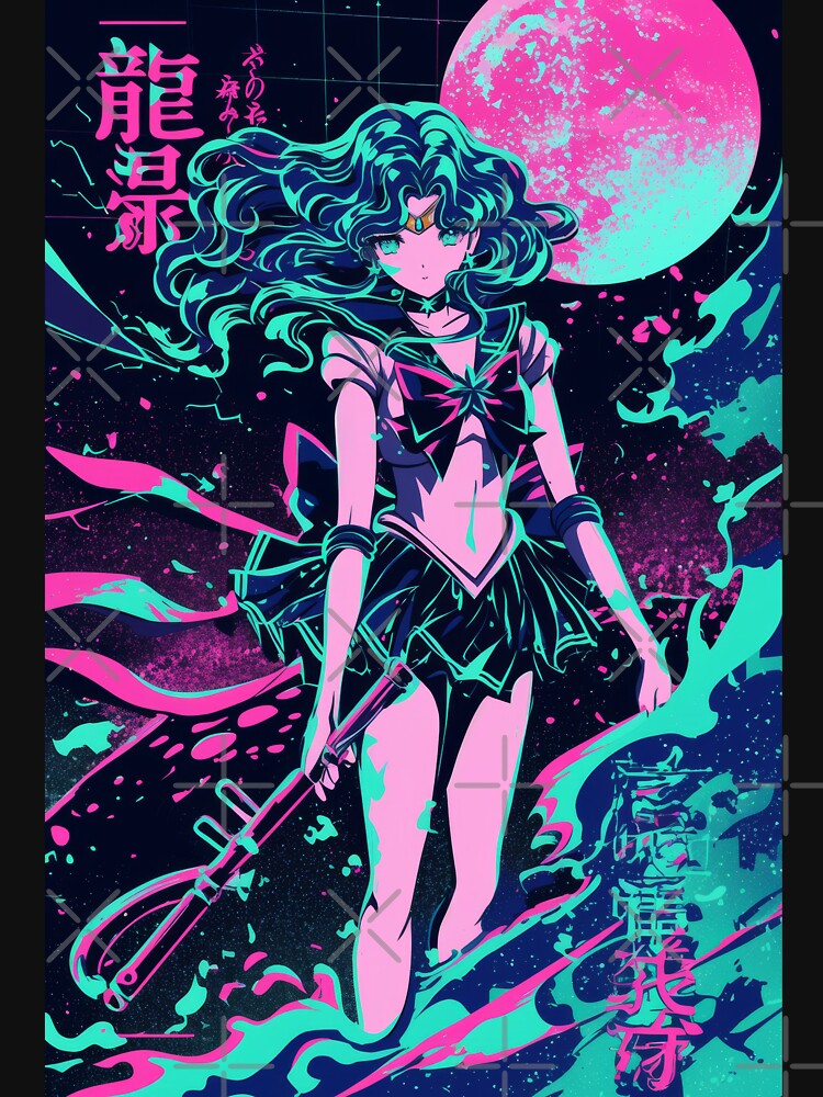 Sailor Neptune Neon City Night by AnimeArsenalPrints