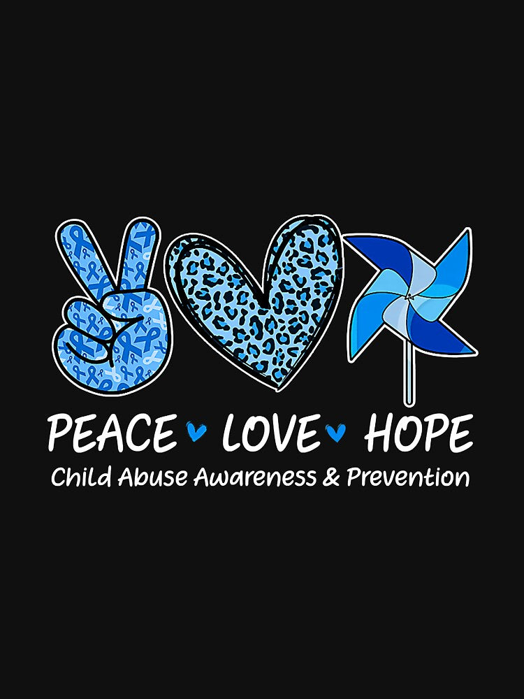 Peace Hope Love Tshirt Child Abuse Awareness Pinwheel Premium by AnitaJGreenspan