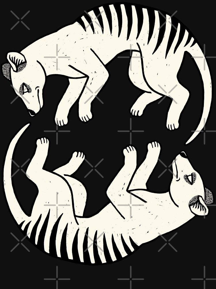 Thylacine Lovers - Woodcut 4 by Veymoth
