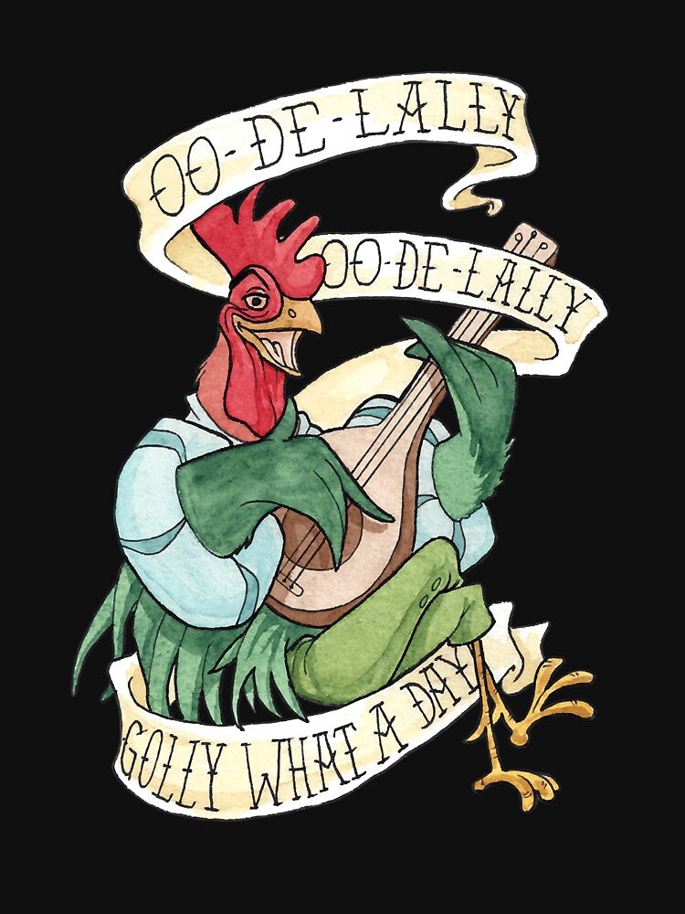 Alan-A-Dale Rooster OO-De-Lally Golly What A Day Tattoo Watercolor Painting Robin by IRCPlumbing1