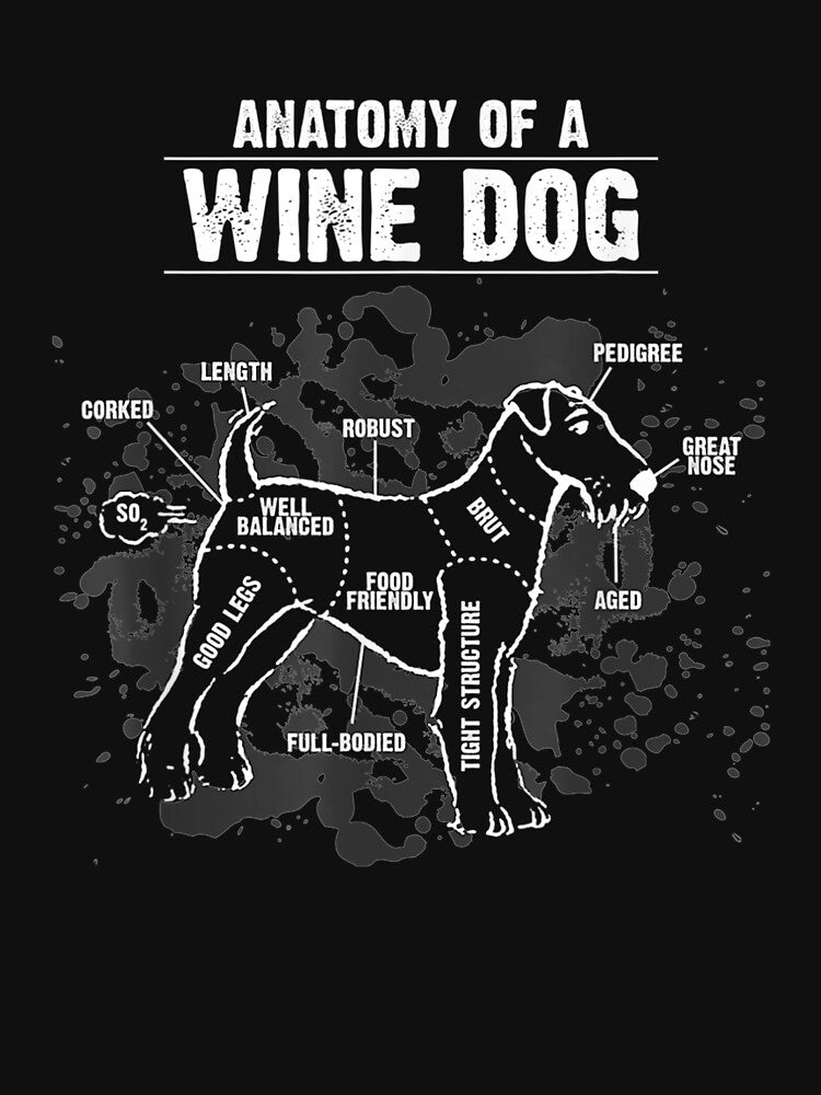 Anatomy Of A Wine Dog Breed Puppy Pet Lover Pun Gift by saigeorion