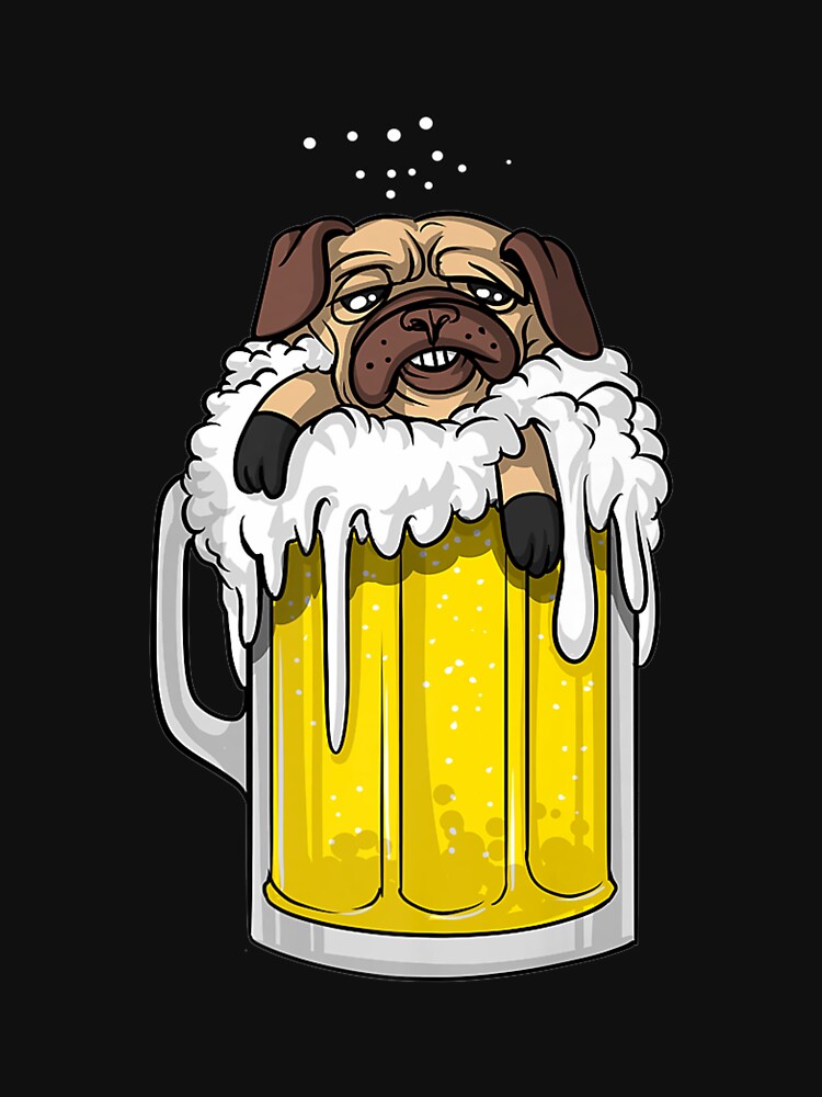 Pug Dog Beer Drinking Party Funny Men Women Premium TShirt34 by gbrenda