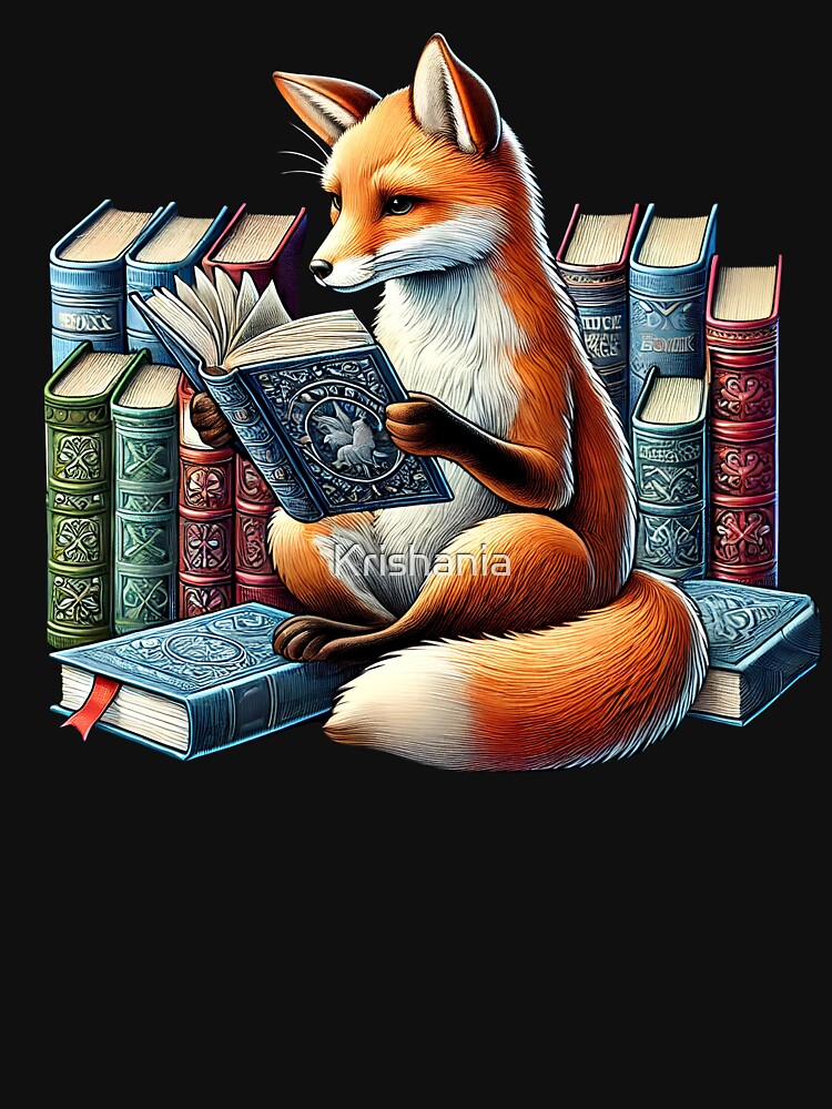 Fox Reading Book Reader Bookworm Fox Lover by Kimberley King Art King Art