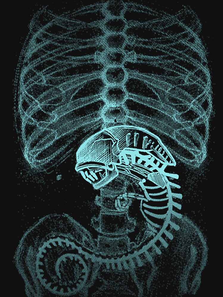 Classic Radiography, Alien T-Shirt X-Ray by Tenney Malley