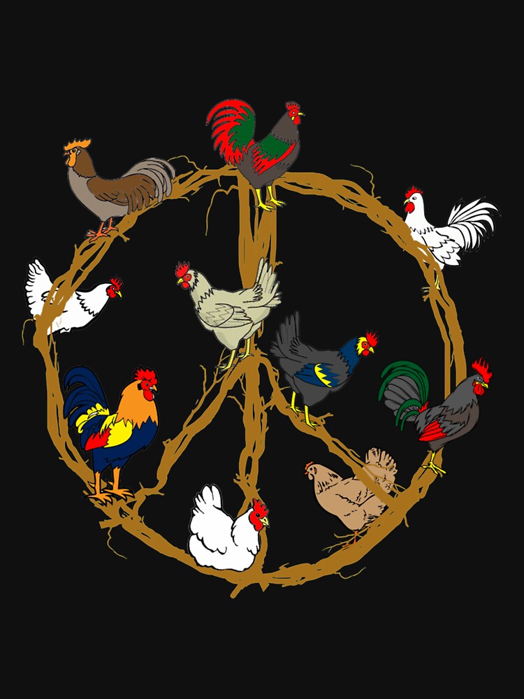 Funny Chickens Peace Sign Gift For Farmer Lovers Men Women Long Sleeve TShirt41 by alyssanmpmju