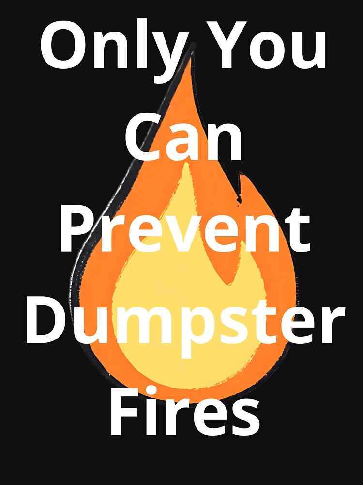 Only You Can Prevent Dumpster Fires by BoogzisArtwork