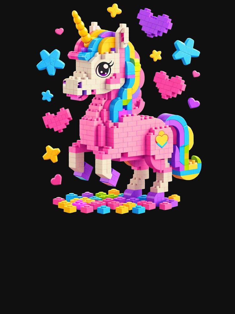 Unicorn Lover Master Builder Building by krystalRomanart