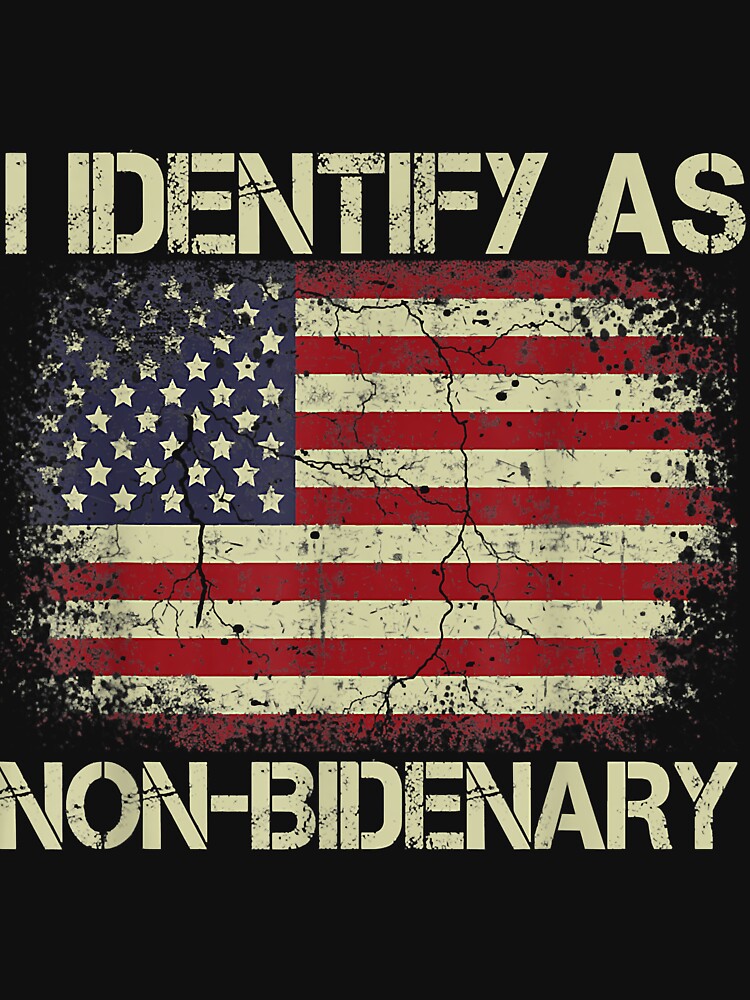 Vintage Grunge American Flag I Identify As Non-Bidenary by Amanda Griffith