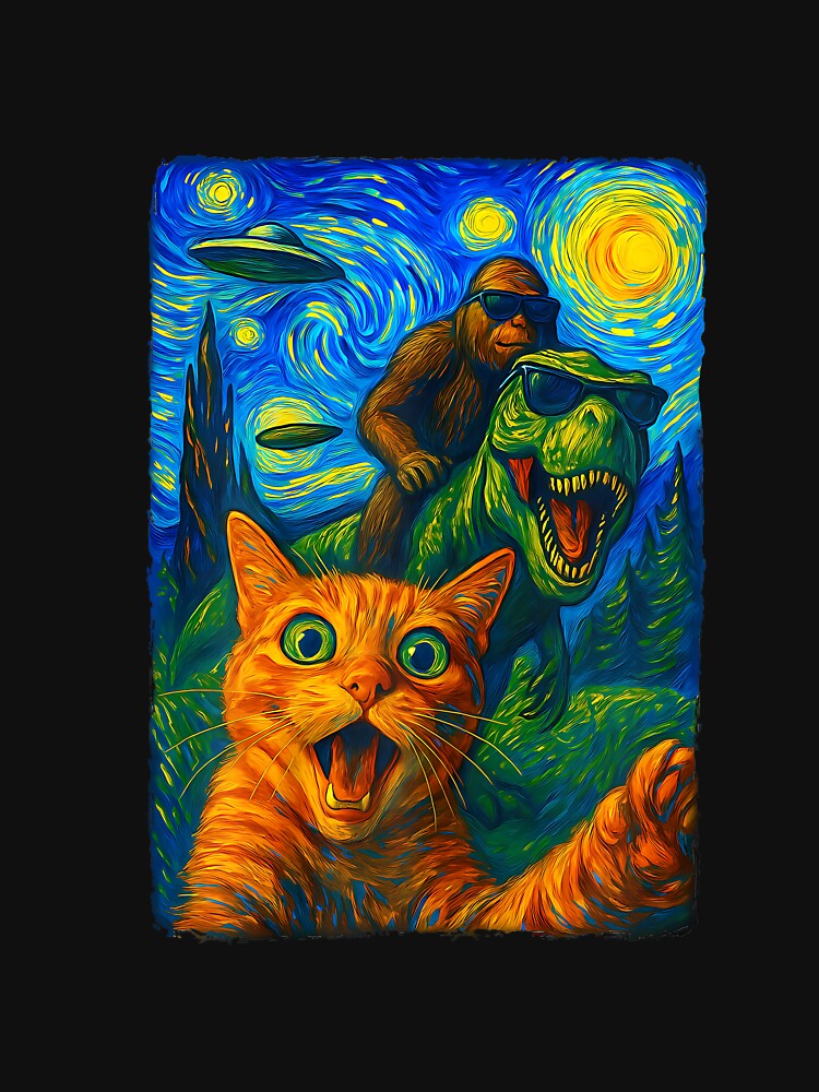Cat T-Rex Bigfoot UFO Selfie by FrankIsabel