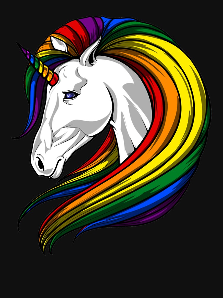 Premium Gay Pride Rainbow LGBT Unicorn by Carrie Schroeder
