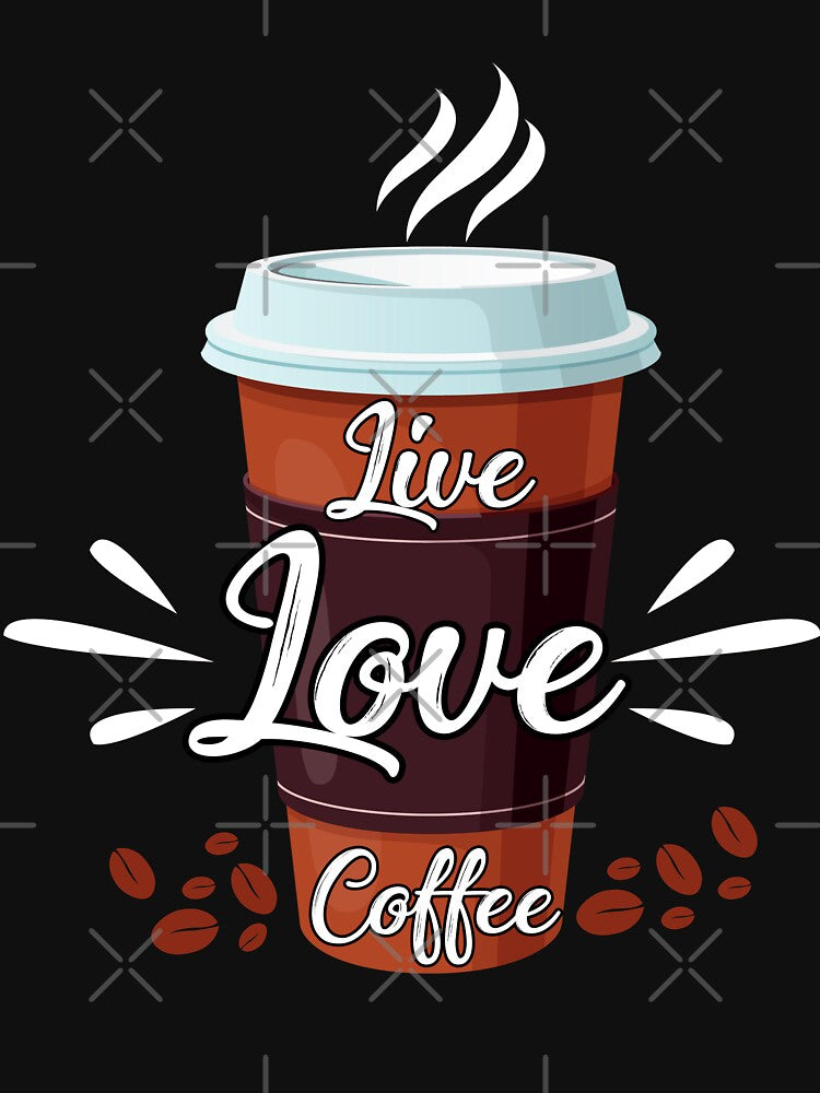 A fun coffee motto to live by! Live, Love, Coffee by Deano's Designs