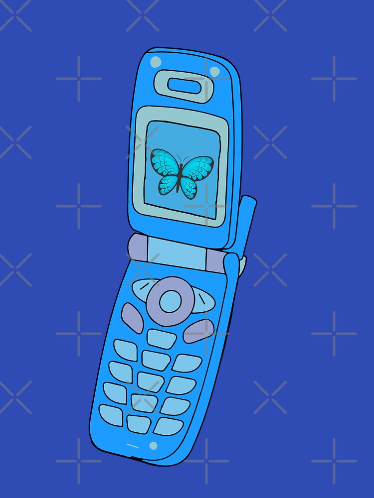 Y2k blue butterfly flip phone design by azzeddine ⭐⭐⭐⭐⭐