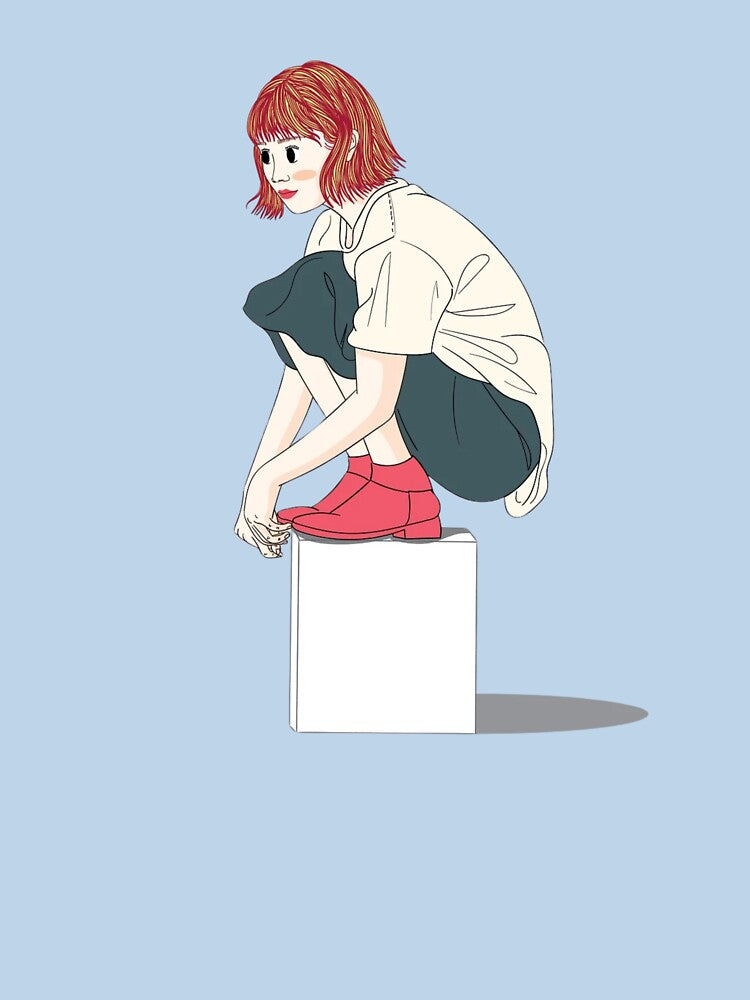 White Shirt Squatting On White Cube by VesperaVoid