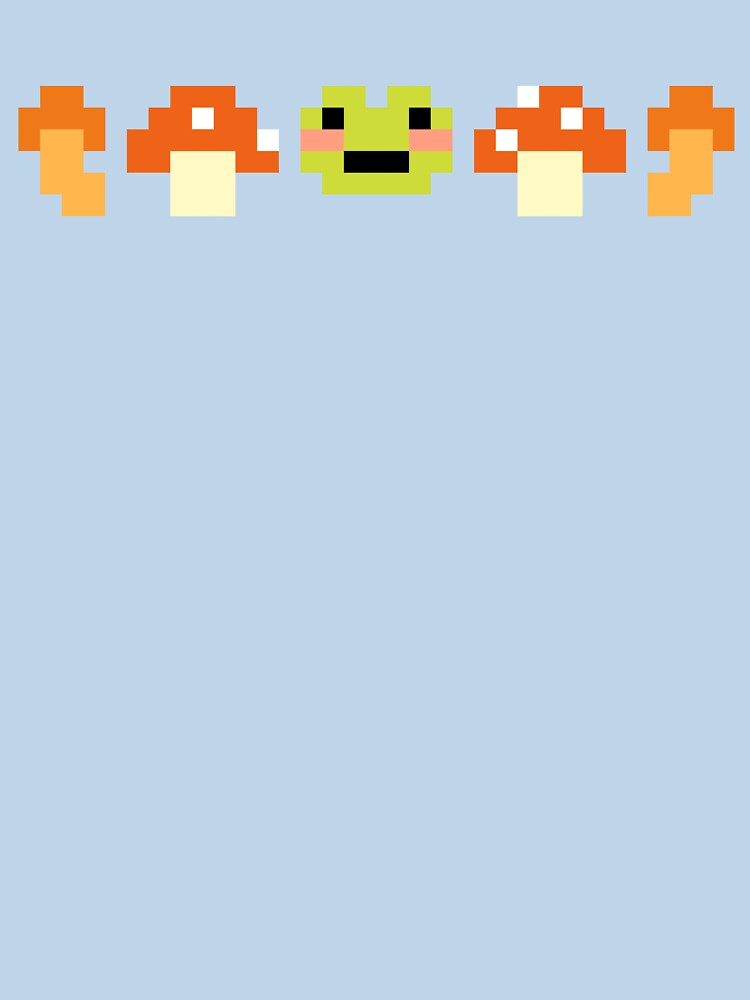 Pixel Frog Mushroom – Cute Retro Pixel Art Nature Design by Aku-passion