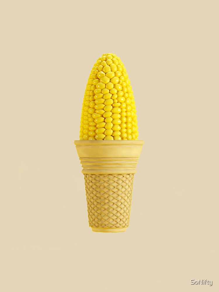 Vegan Pop Art Ice Cream Sweetcorn Cone Design by SoNifty