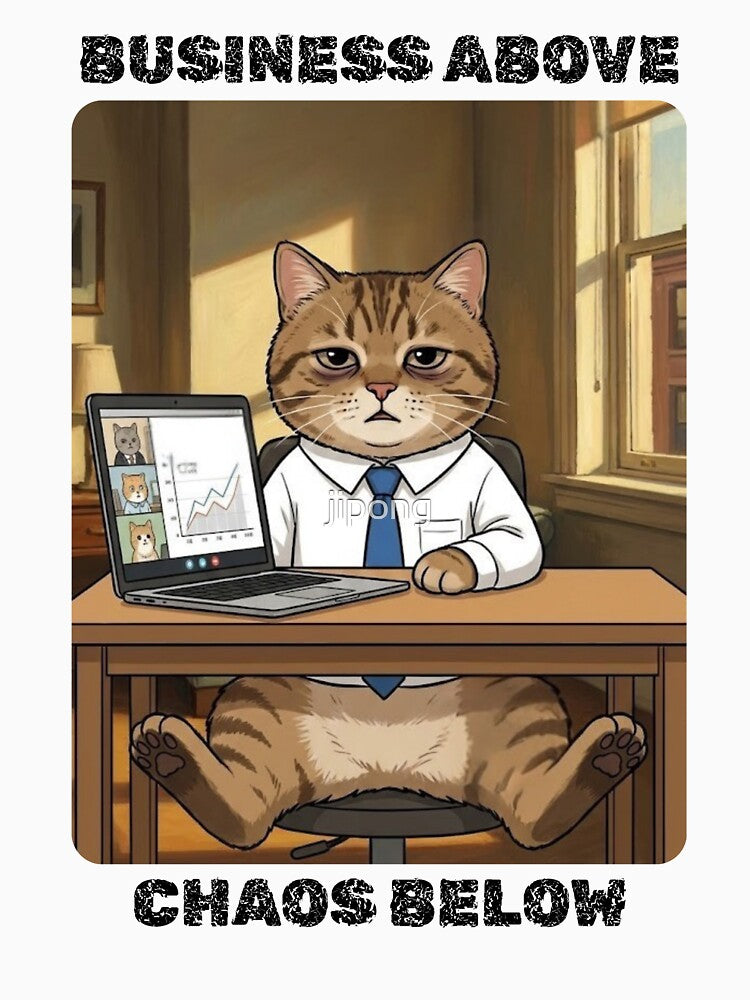 Corporate Cat – Funny Work From Office Meme by jipong