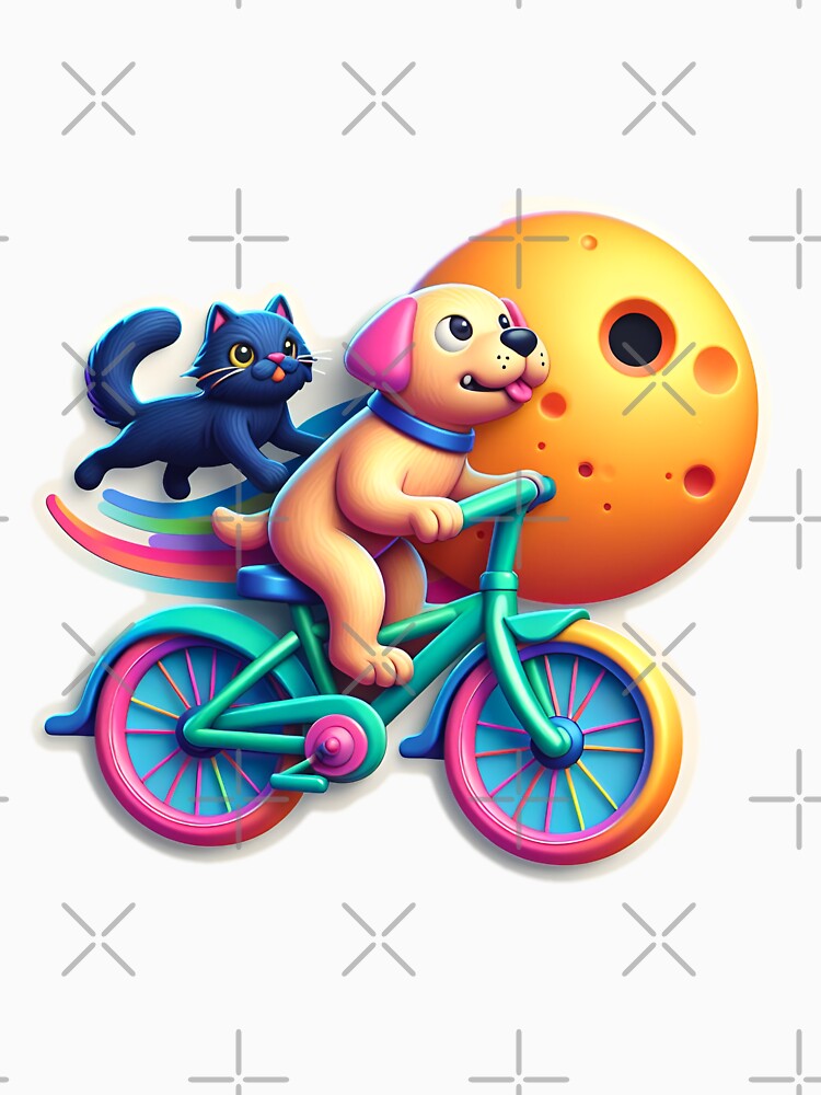 Dog riding cycle with cat design #040420241 by NCNGDESIGN
