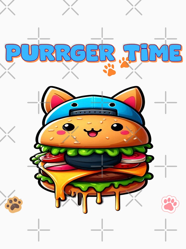 Purrger Time | Kawaii Burger Cat with Cap by Kesef Project by Kesef Project