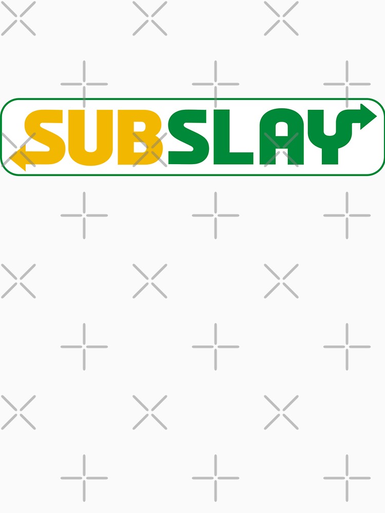 SubSLAY – Subway Inspired Logo Tee by GoldenYearsCo