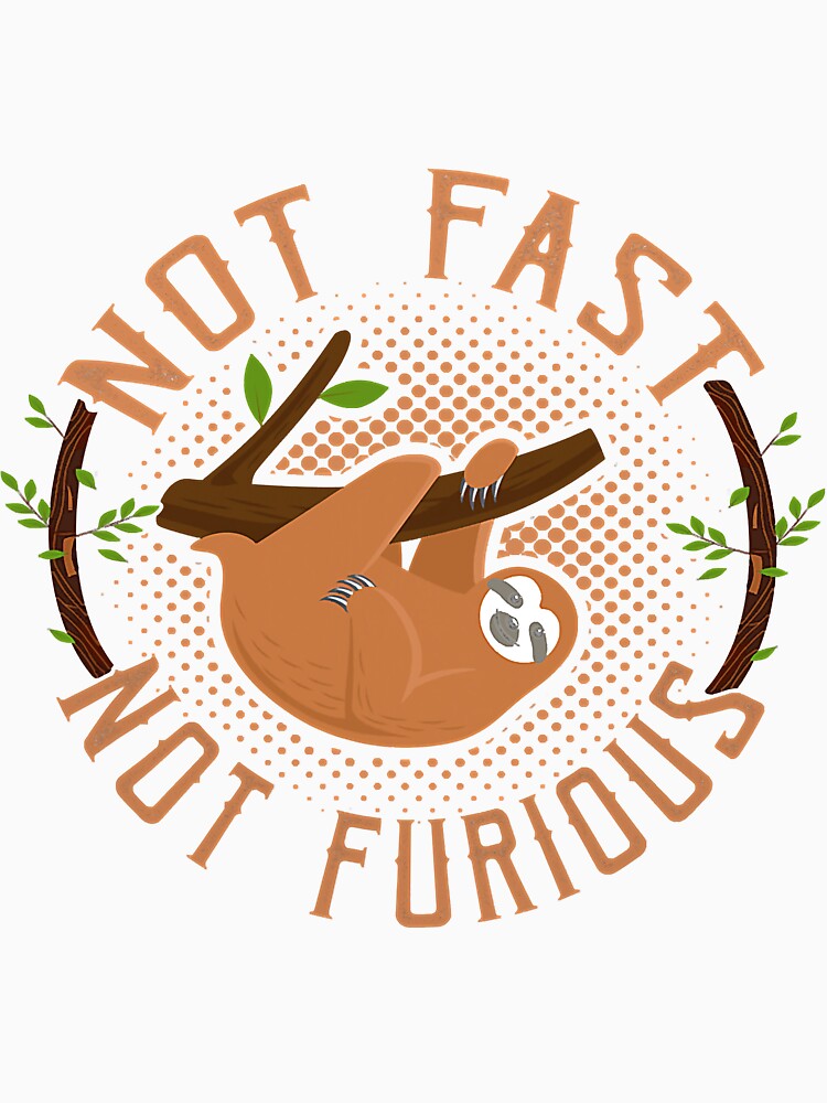 Not Fast Not Furious Funny Sloth Lover by NeverLoseSF