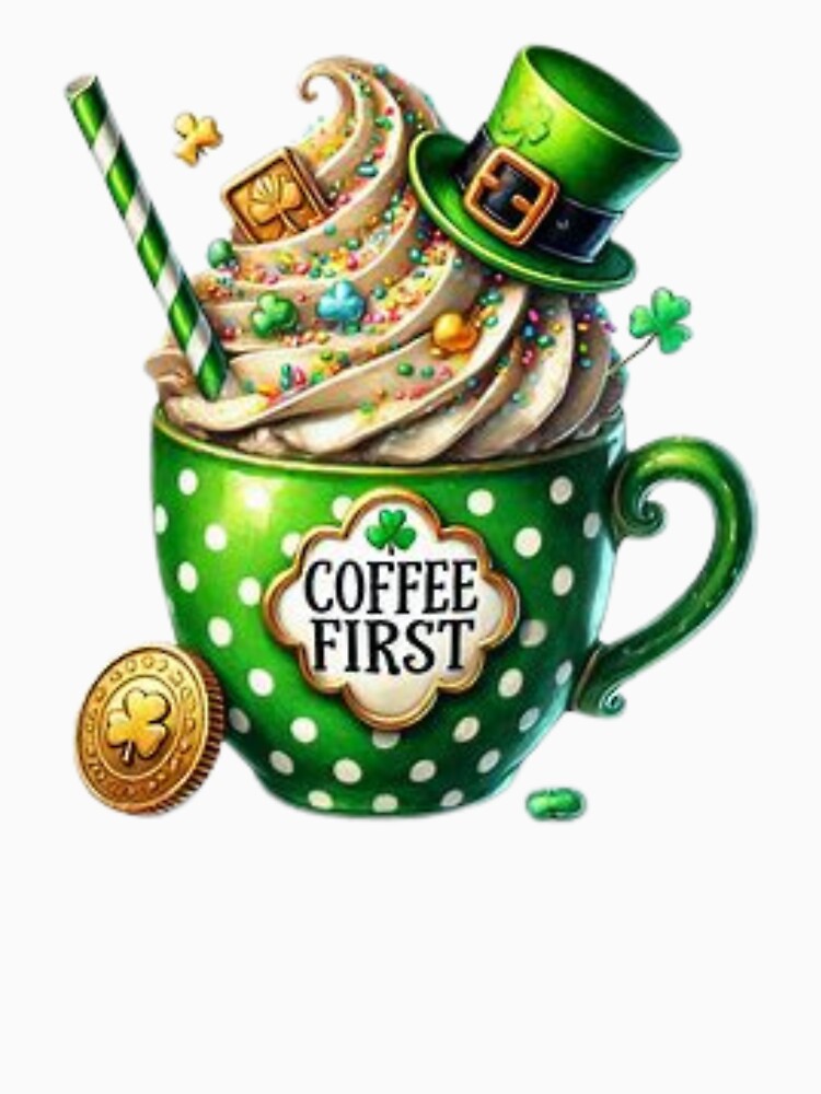 Coffee First Funny Morning Caffeine Addict Lover by TeesAndKnees