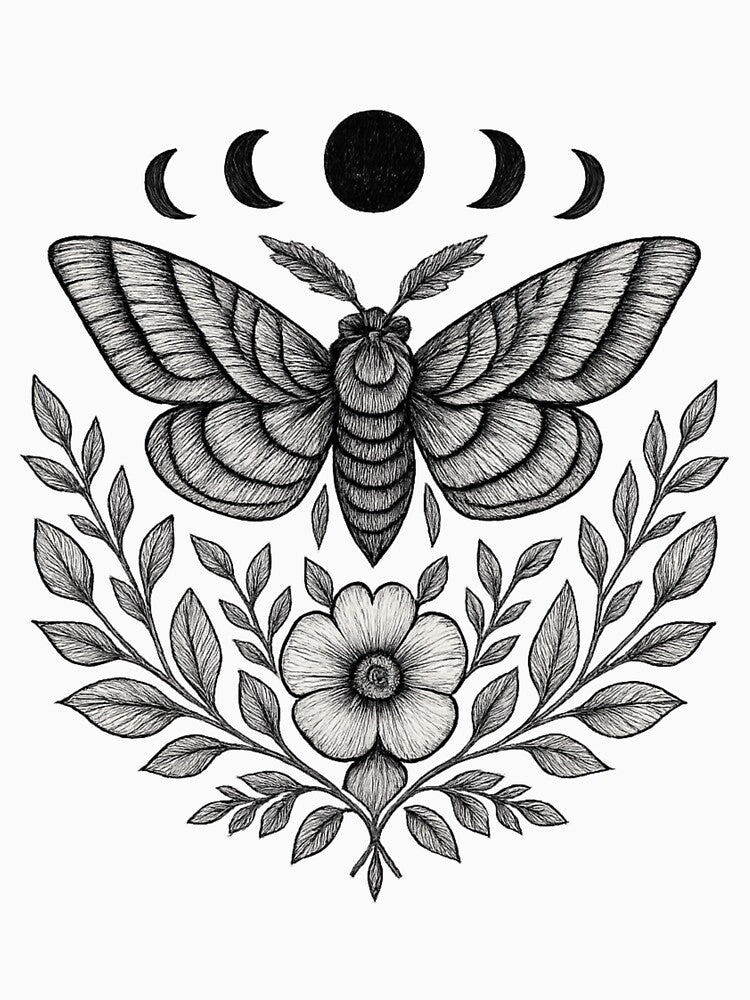 Botanical Death Moth Gothic Floral by GraveyardGlam