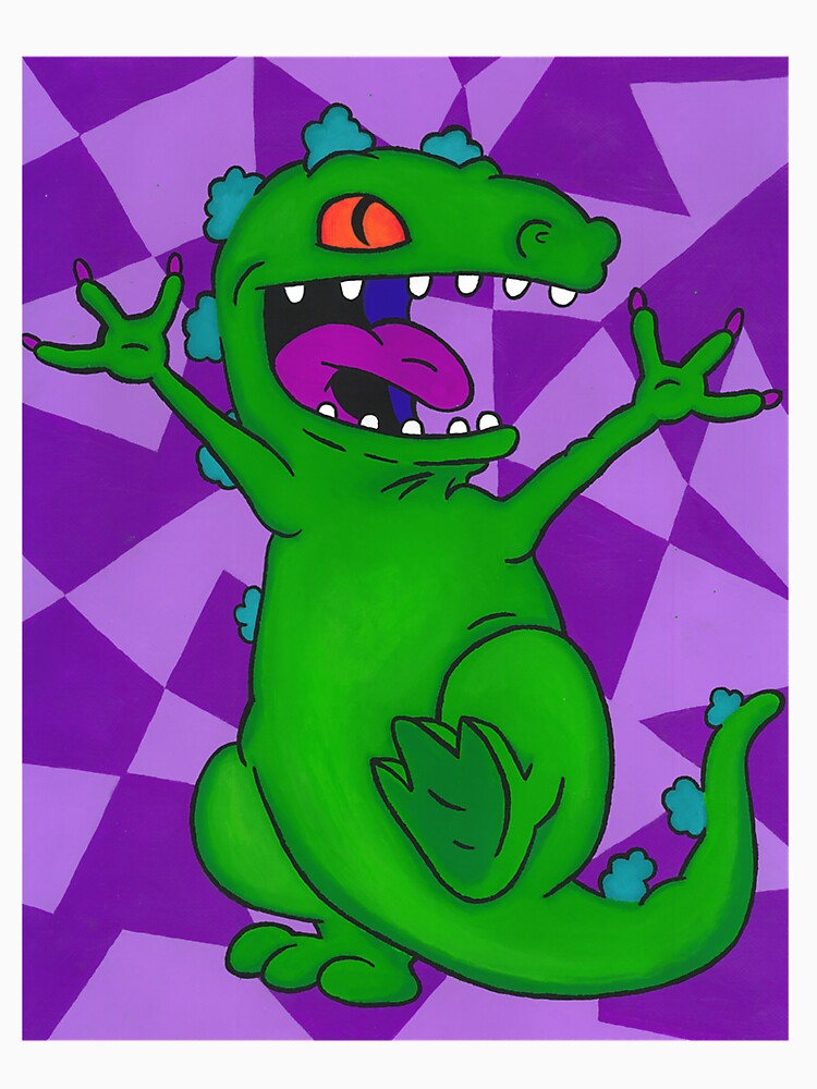 Reptar Rugrats Nickelodeon Dinosaur T-Rex Painting On Canvas Paper by ahronmitch4961