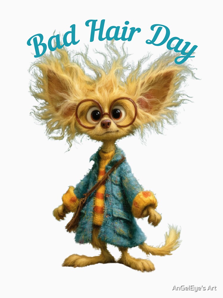 Funny Bad Hair Day – Cute Fluffy Chihuahua by AnGelEye's Art