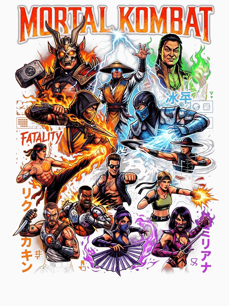 Mortal Kombat Fatality Retro Arcade Fighting Game Character by jinajinawoodood