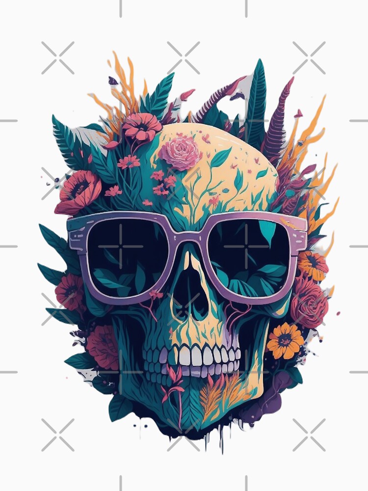 Skull With Flowers by aqua1001