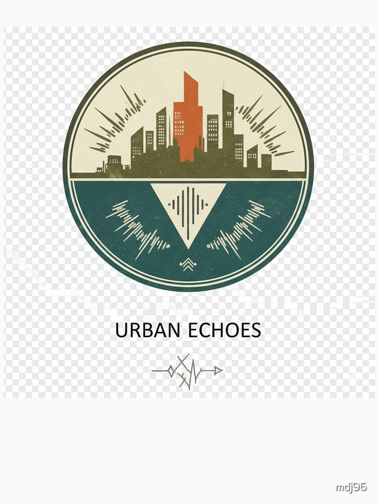Urban Echoes Retro City Sound-wave Badge Sticker | Vintage Urban Emblem by mdj96