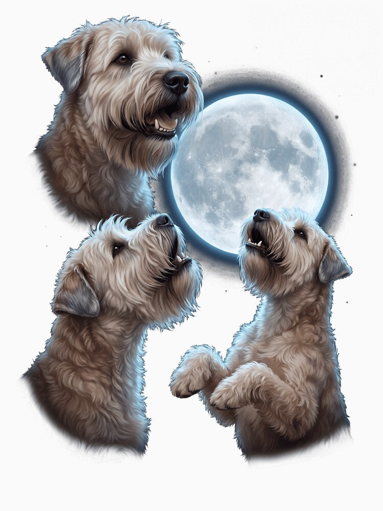 Soft Coated Wheaten Terrier Howling Moon Art Dog Owner by TerryConnells