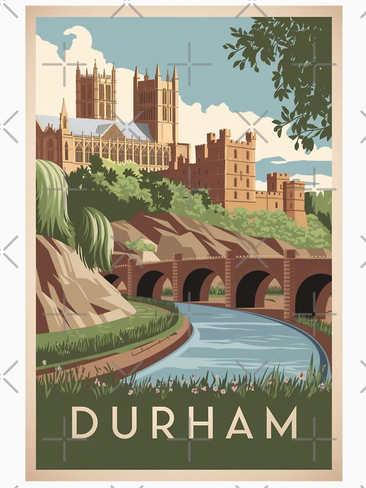 Durham Vintage Travel Poster by TravelerRat