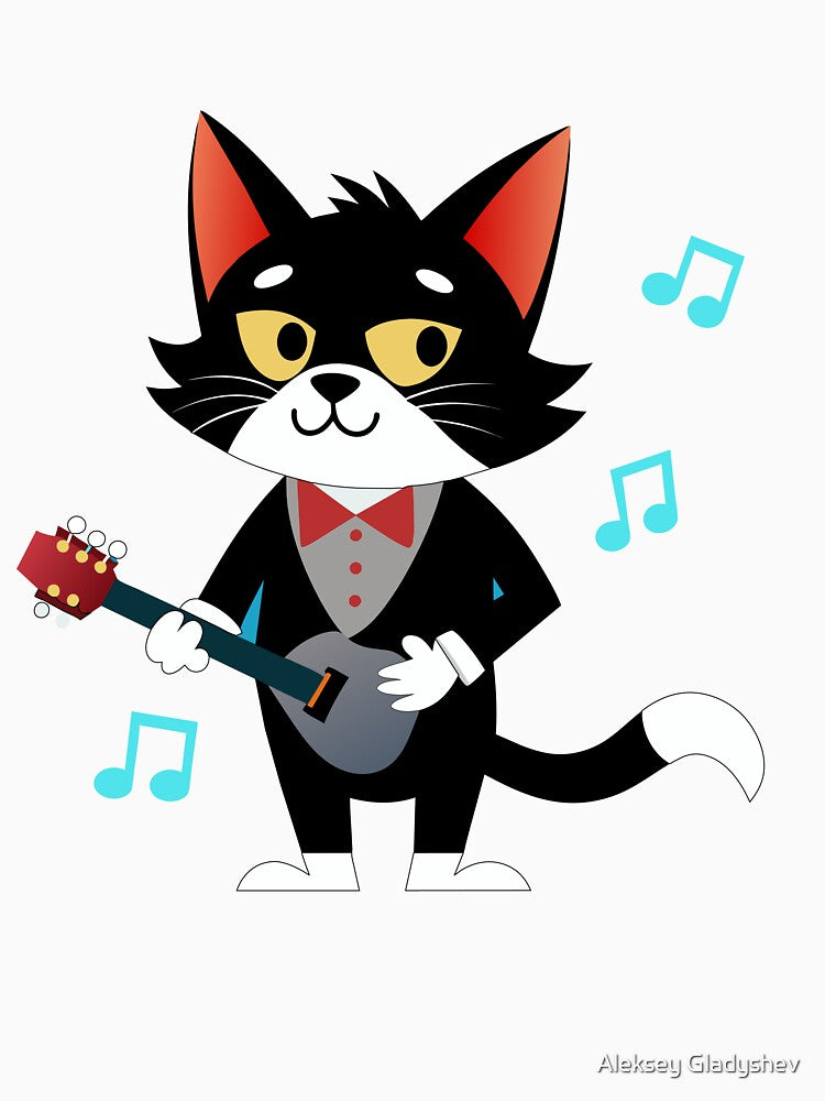 The cat is a musician by Aleksey Gladyshev