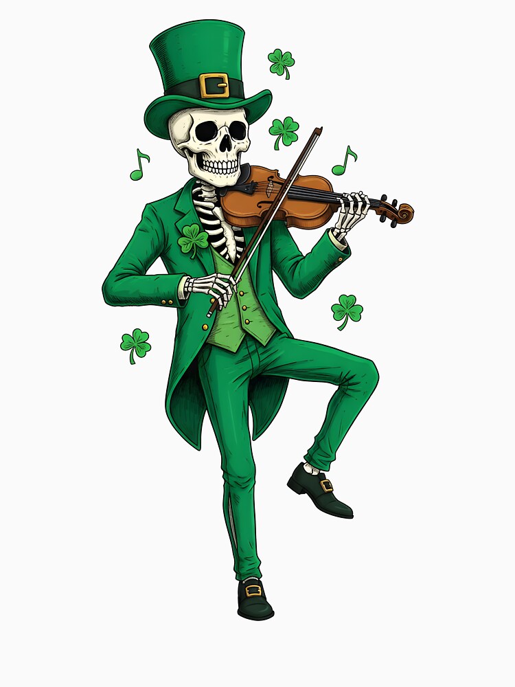 St Patricks Day Skeleton Violinist by KroghDs