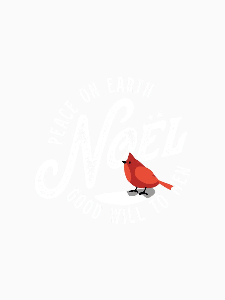 Noel, Vintage, Christmas Design, Cardinal, Peace on Earth by AlisonPAnderson