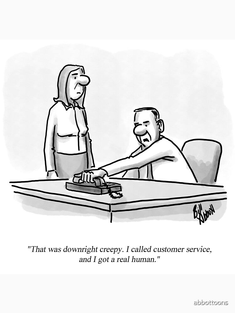 Classic Telephone Customer Service Cartoon by abbottoons