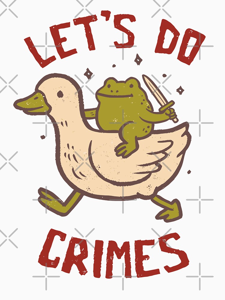 Cute Frog Riding Duck Let’s Do Crimes by Brittanycguire